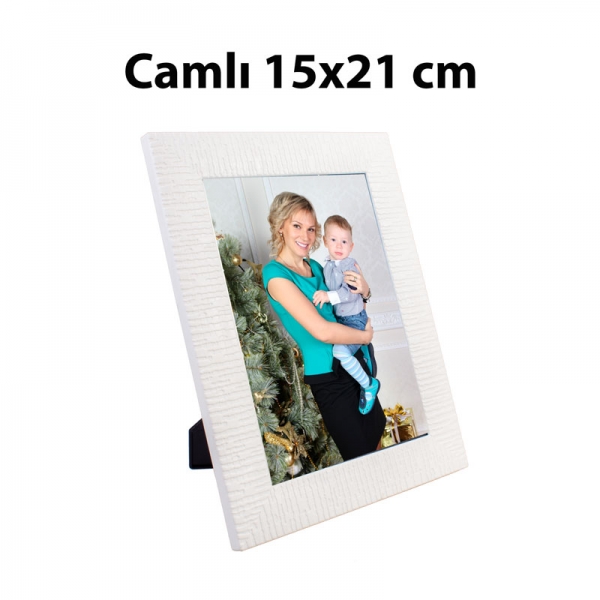Camlı Plastik Beyaz Çerçeve 15x21 cm - 1