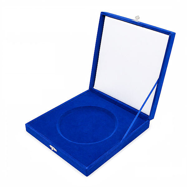 Kilitli Kadife Tabak Kutusu 20 cm - Lacivert - 1