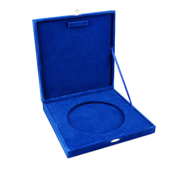 Kilitli Kadife Tabak Kutusu 25 cm - Lacivert - 1
