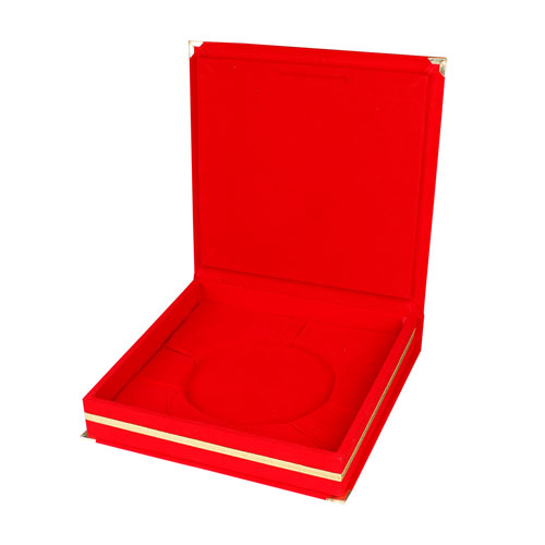 20 cm Kadife Tabak Kutusu - Kırmızı - 1