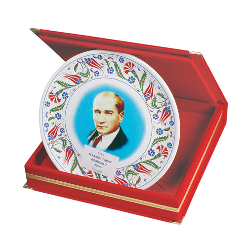 20 cm Kadife Tabak Kutusu - Kırmızı - 2