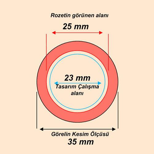 Rozet İğneli 25 mm Metal Arkalıklı (250 adet) - 2