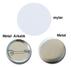 Rozet İğneli 25 mm Metal Arkalıklı (250 adet) - 3