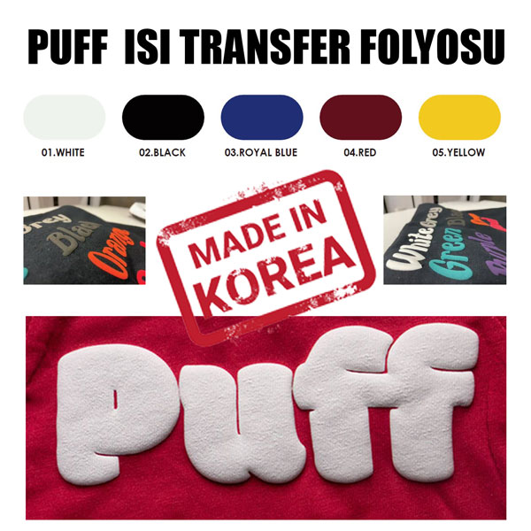PUFF Siyah Flex PU Tekstil Transfer Folyosu - 51 cm x 1 metre - 2