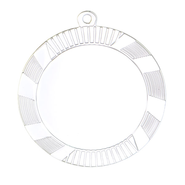 Boş 7 cm Gümüş Metal Madalya - 1