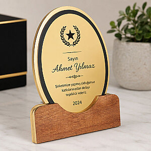 Büyük Royal Sublimasyon Ahşap Plaket - Altın Metalli - 3