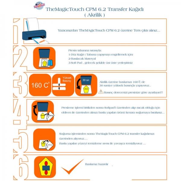 Magictouch CPM 6.2 Lazer Sert Zemin Transfer Kağıdı  A3 (10 adet) - 3