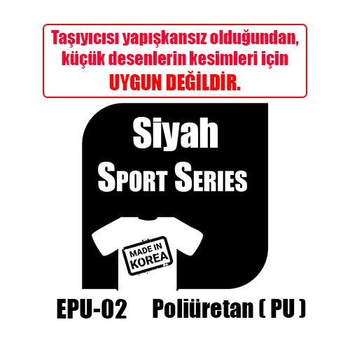 Eco Siyah PU Tekstil Transfer Folyosu - 51 cm x 1 metre - 2