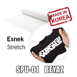 Esnek (Stretch) Beyaz PU Tekstil Transfer Folyosu - 51 cm x 1 metre (1)