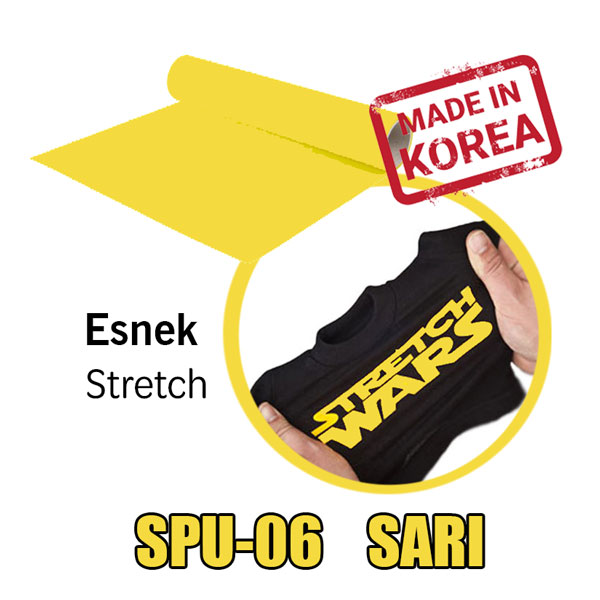 Esnek (Stretch) Sarı PU Tekstil Transfer Folyosu - 51 cm x 1 metre - 2