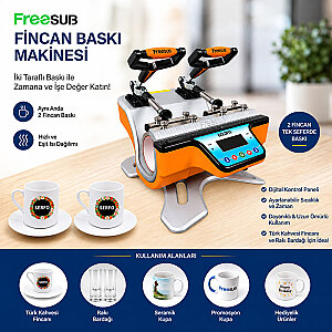 Freesub İkili Fincan Baskı Makinesi (Fincan+Fincan Rezistans)   (1)