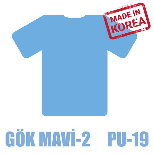 Gök Mavi-2  PU Tekstil Transfer Folyosu - 51 cm x 1 metre - 2