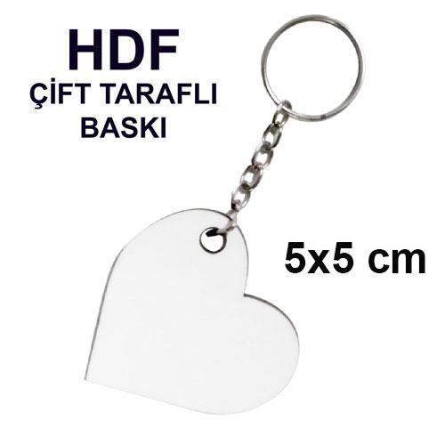 HDF Çift  Taraflı Anahtarlık - Kalp - 2