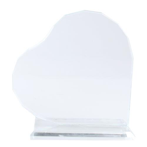 Kaplamasız Şeffaf Kristal Kalp Plaket 1011 - 1