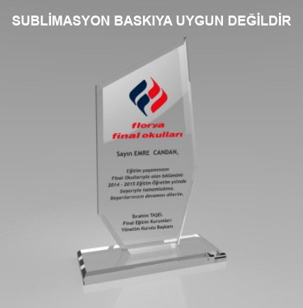 Kaplamasız Şeffaf Kristal Plaket 1002 - 2