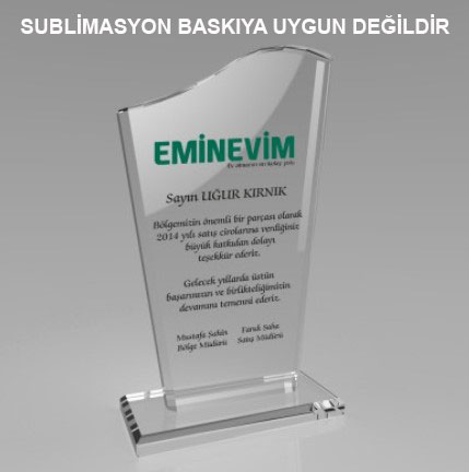 Kaplamasız Şeffaf Kristal Plaket 1003 - 2