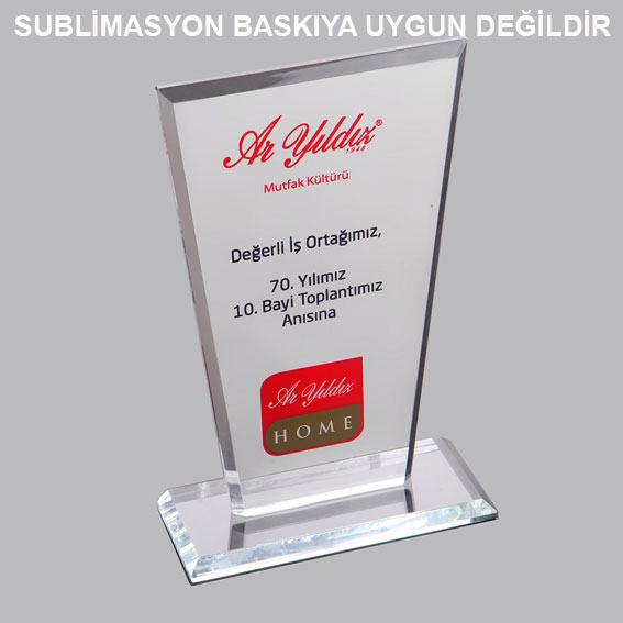 Kaplamasız Şeffaf Kristal Plaket 1016 - 2