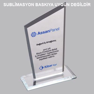 Kaplamasız Şeffaf Kristal Plaket 1025 - 2
