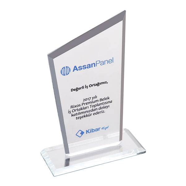 Kaplamasız Şeffaf Kristal Plaket 1025 - 3