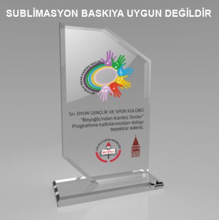 Kaplamasız Şeffaf Kristal Plaket 1060 - 2