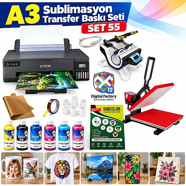 Komple A3 Sublimasyon Transfer Baskı Seti - SET 55 - 2