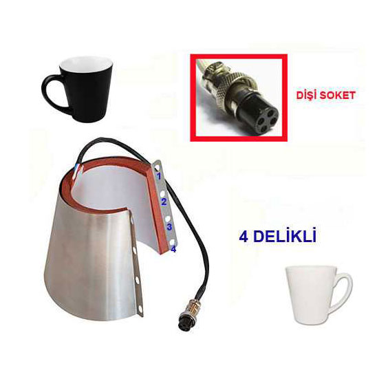 Konik Kupa Presi Rezistansı ( 4 delikli / dişi soketli) - 1