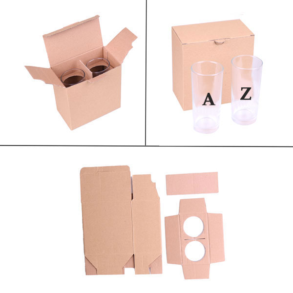 Kraft İkili Rakı Bardağı Kutusu 14x8x14 cm - 1