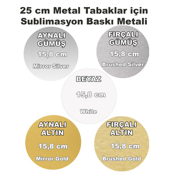 Metal Tabaklar İçin Sublimasyon Baskı Metali 15,8 cm - 1