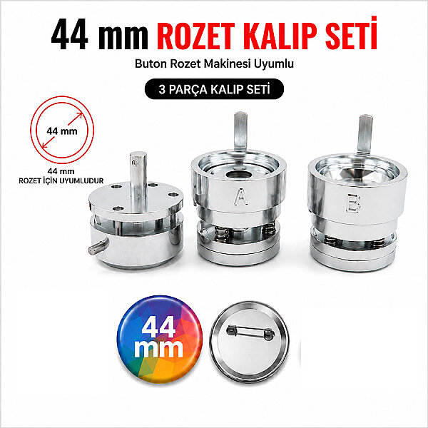 Buton Rozet Kalıbı 44 mm - 3