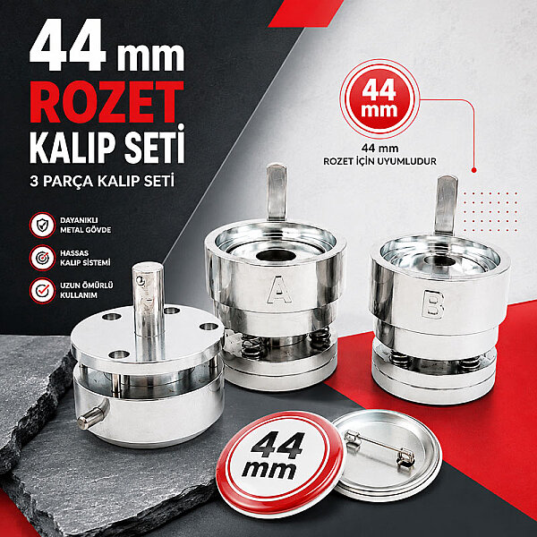 Buton Rozet Kalıbı 44 mm - 5