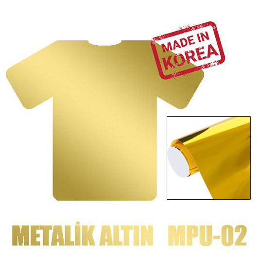 Metalik Altın Flex PU Tekstil Transfer Folyosu - 51 cm x 1 metre - 1