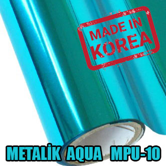 Metalik Aqua PU Tekstil Transfer Folyosu - 51 cm x 1 metre - 2