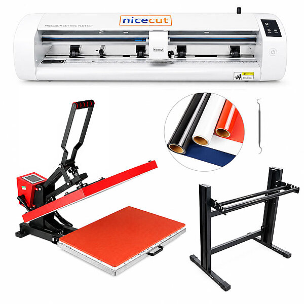 NICECUT CX61 Tekstil Transfer Baskı Seti | Plotter + 40x50 Transfer Presi - 1
