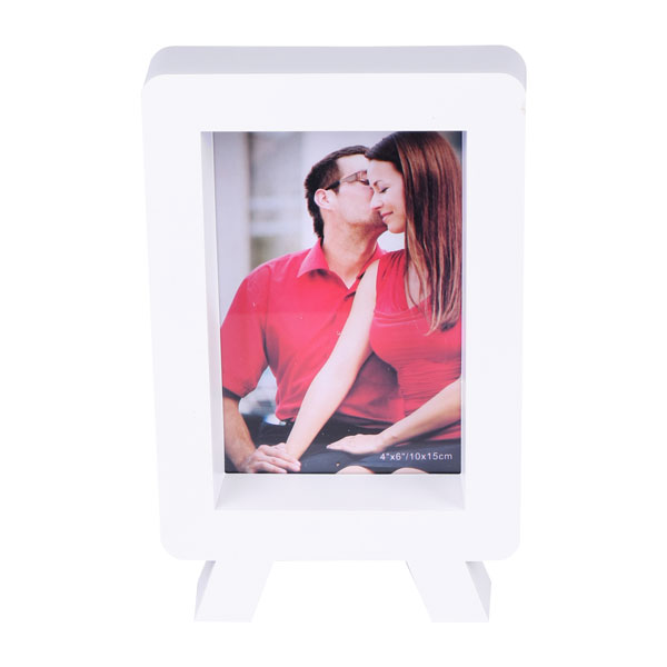 Tekli Plastik Ayaklı Dikey 10x15 cm Fotoğraf Çerçevesi - Beyaz - 1