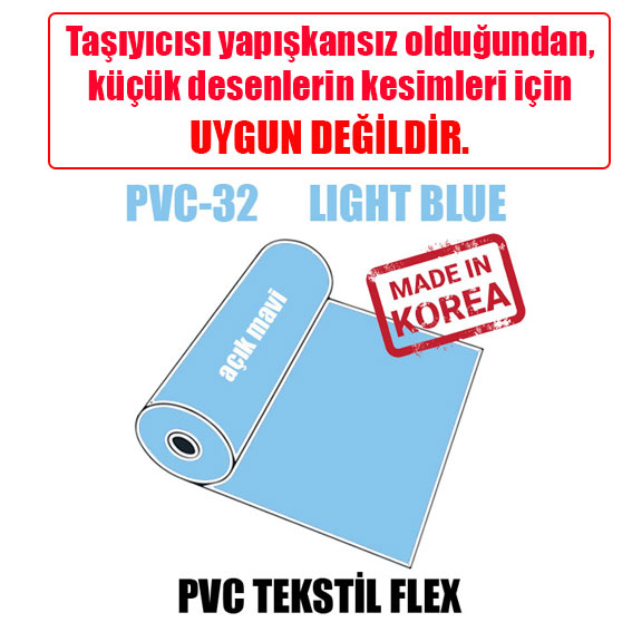 PVC Açık Mavi Tekstil Transfer Folyosu - 51 cm x 1 metre - 2