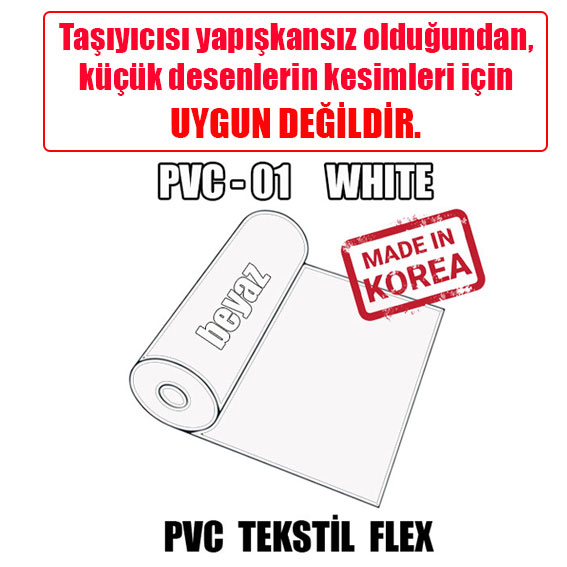 PVC Beyaz Tekstil Transfer Folyosu - 51 cm x 1 metre - 2