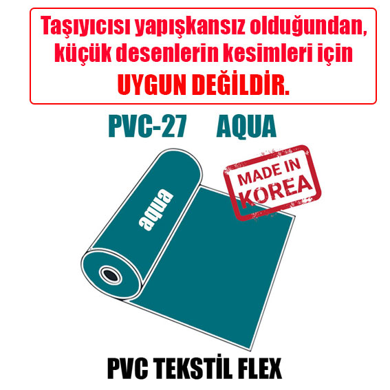 PVC Deniz Mavi (Aqua) Tekstil Transfer Folyosu - 51 cm x 1 metre - 2