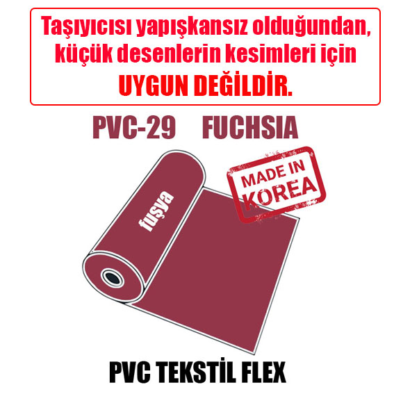 PVC Fuşya Tekstil Transfer Folyosu - 51 cm x 1 metre - 2