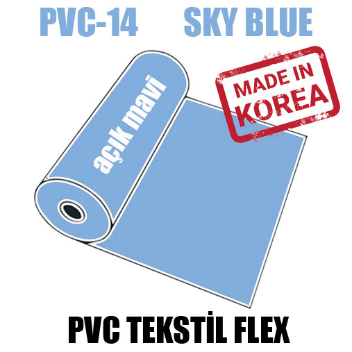 PVC Gök Mavi (Sky Blue) Tekstil Transfer Folyosu - 51 cm x 1 metre - 2