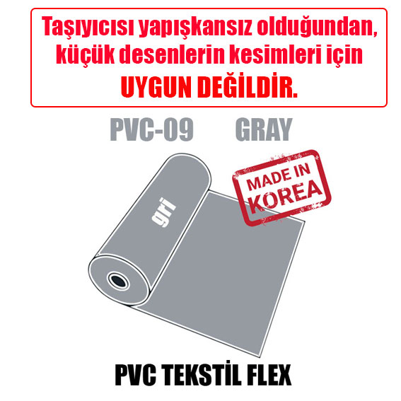 PVC Gri Flex Tekstil Transfer Folyosu - 51 cm x 1 metre - 2