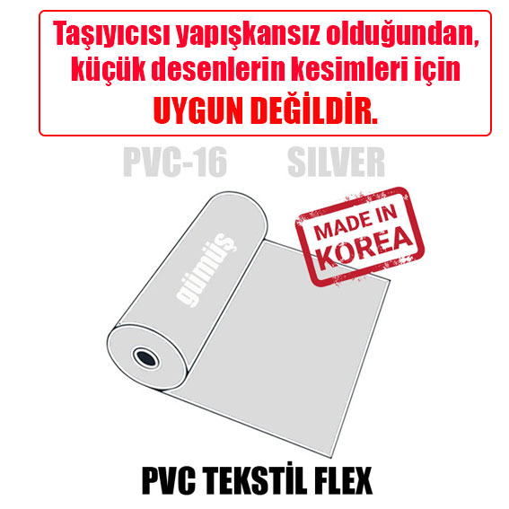 PVC Mat Gümüş Tekstil Transfer Folyosu - 51 cm x 1 metre - 2