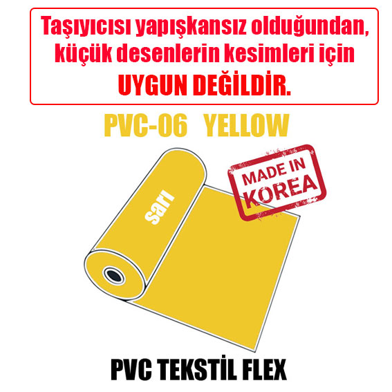 PVC Sarı Tekstil Transfer Folyosu - 51 cm x 1 metre - 2