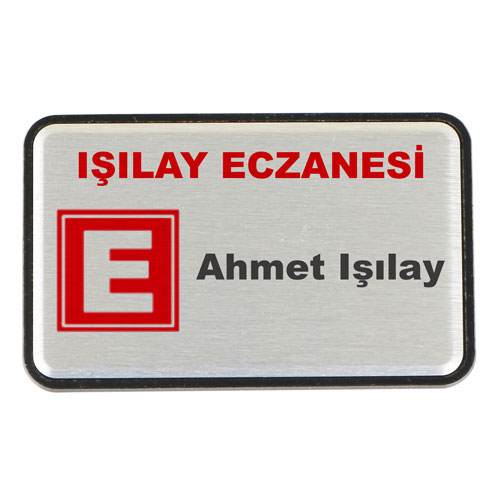 SPX Dikdörtgen Metal Yaka İsimliği (fırçalı gümüş) - 2