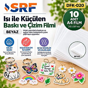 SRF Isı ile Küçülen İnkjet Beyaz Baskı Filmi (10 adet A4) - 3
