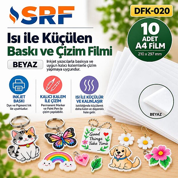 SRF Isı ile Küçülen İnkjet Beyaz Baskı Filmi (10 adet A4) - 3