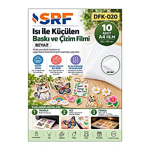 SRF Isı ile Küçülen İnkjet Beyaz Baskı Filmi (10 adet A4)