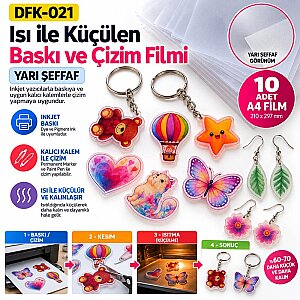 SRF Isı ile Küçülen İnkjet Yarı Şeffaf Baskı Filmi (10 adet A4)   (1)