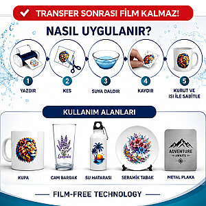 SRF No Cut Filmsiz Lazer Sulu Transfer Kağıdı A4 (5 adet) - 3