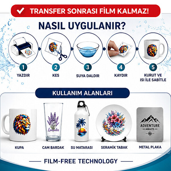 SRF No Cut Filmsiz Lazer Sulu Transfer Kağıdı A4 (5 adet) - 3