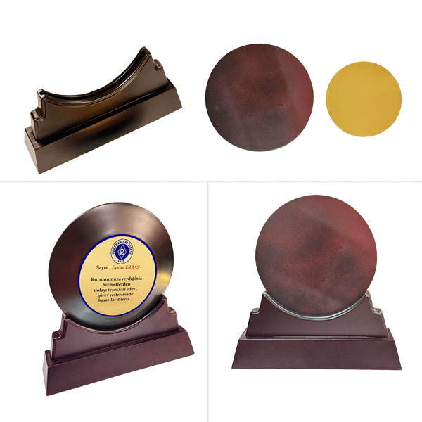 Sublimasyon Ahşap Kaideli Tabak Plaket (İki Parça / Küçük Boy) - 2